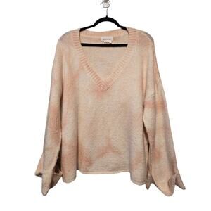 Anthropologie Womens Maggie Oversize Sweater MED Marble Bell Sleeve Cuff Boho